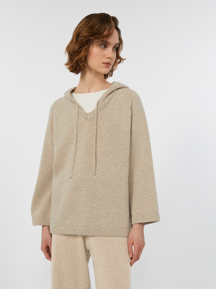 Wool knit sweatshirt - SAND - Weekend