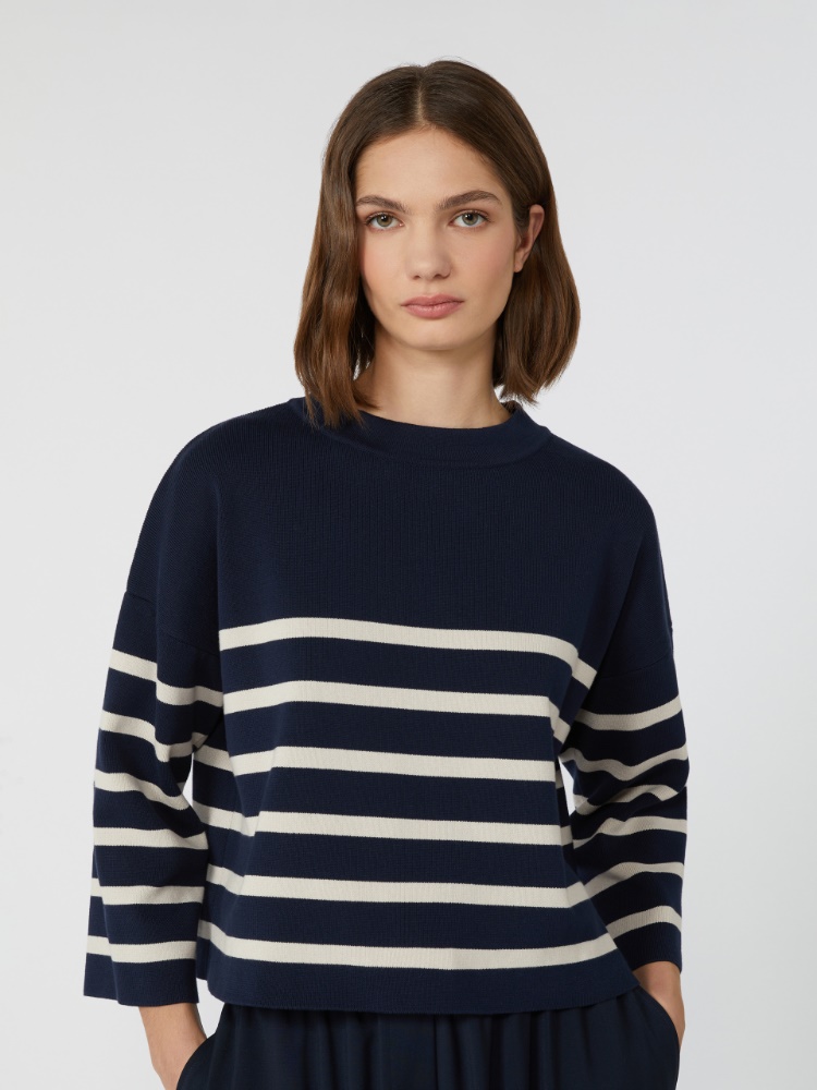 Regular-fit cotton yarn sweater - NAVY - Weekend