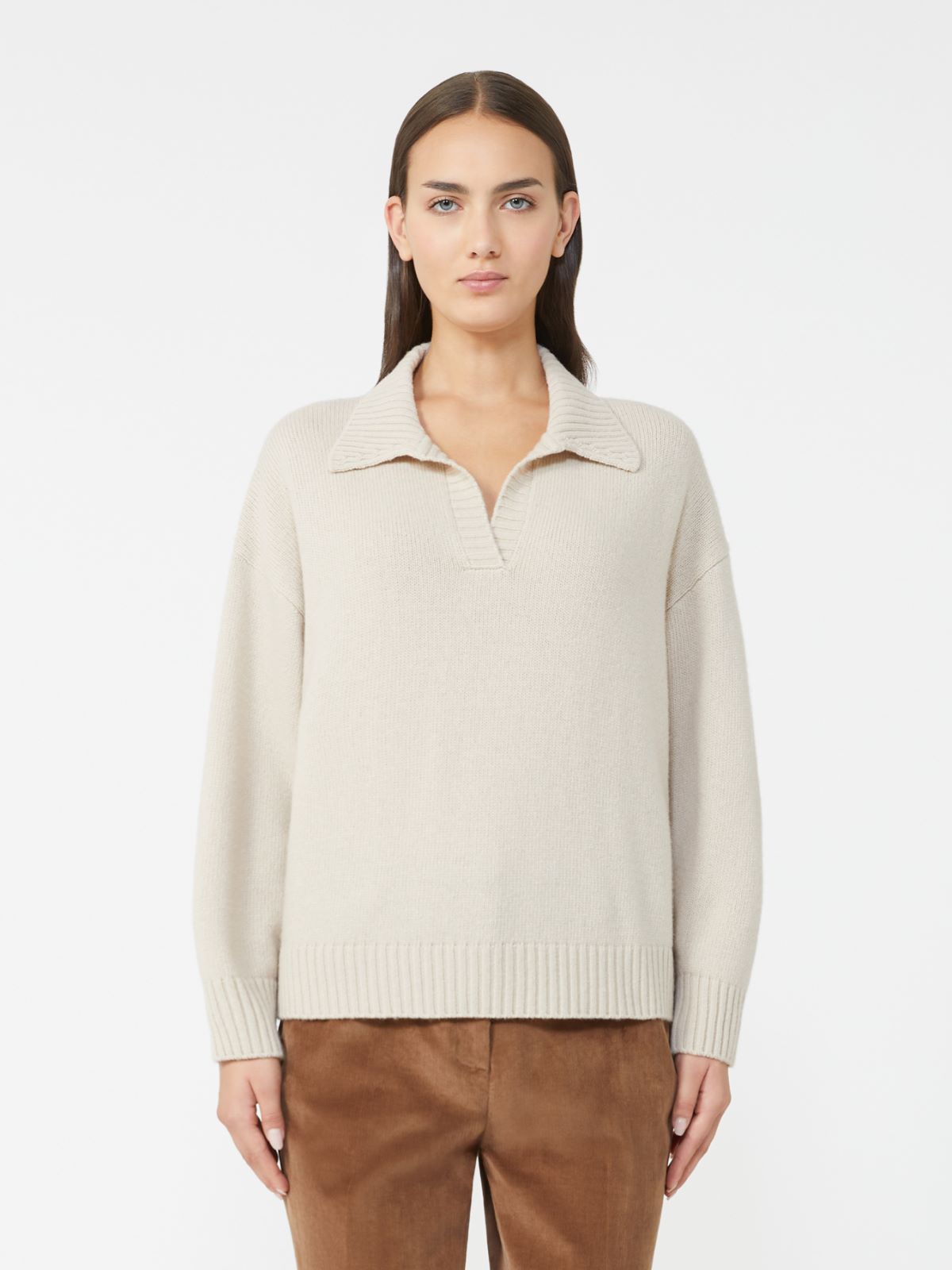 Wool knit polo shirt - BEIGE - Weekend - 2