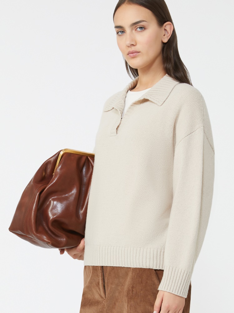 Wool knit polo shirt - BEIGE - Weekend