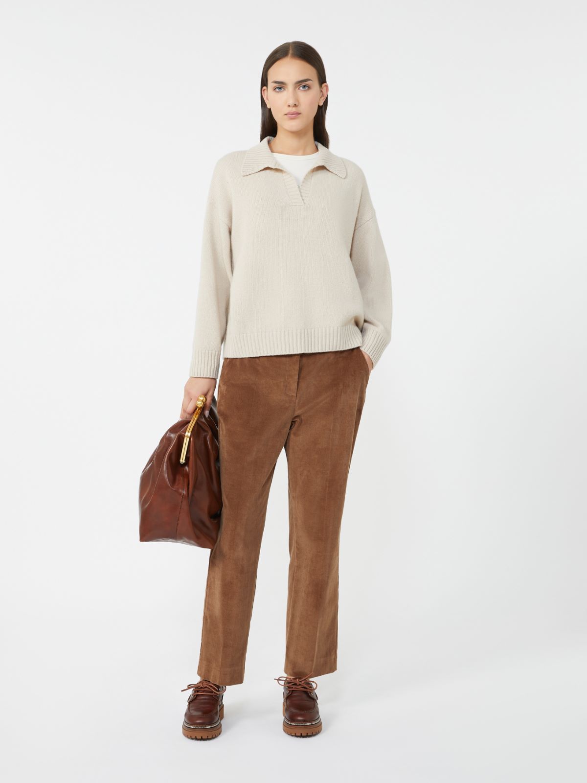 Wool knit polo shirt - BEIGE - Weekend