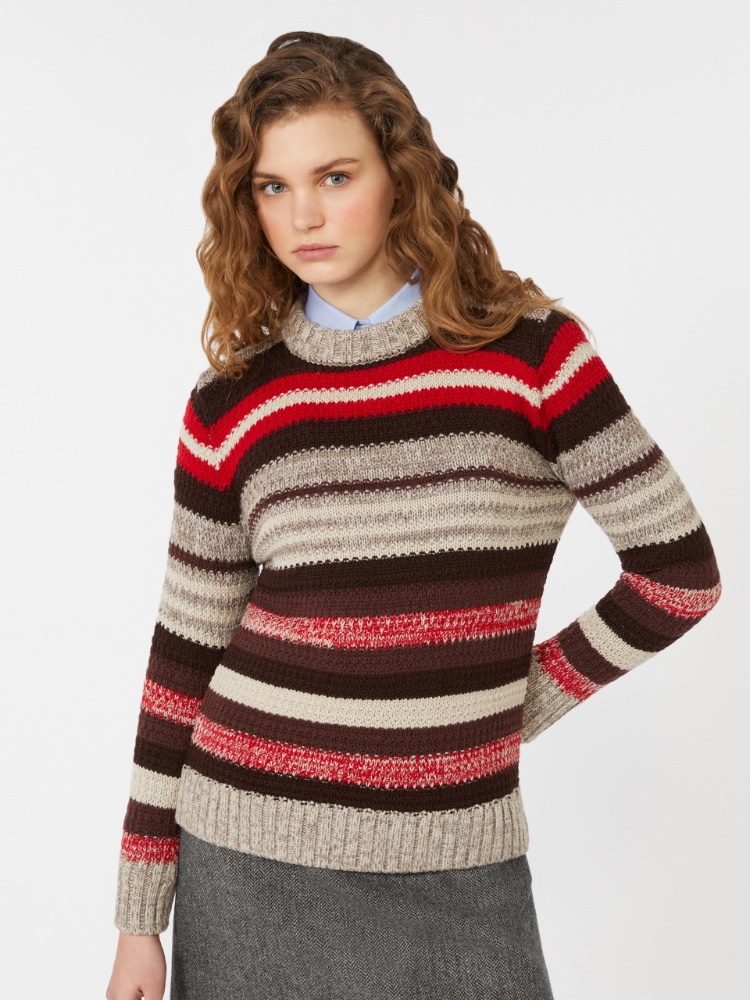 Ribbed wool knit jumper - RED - Weekend