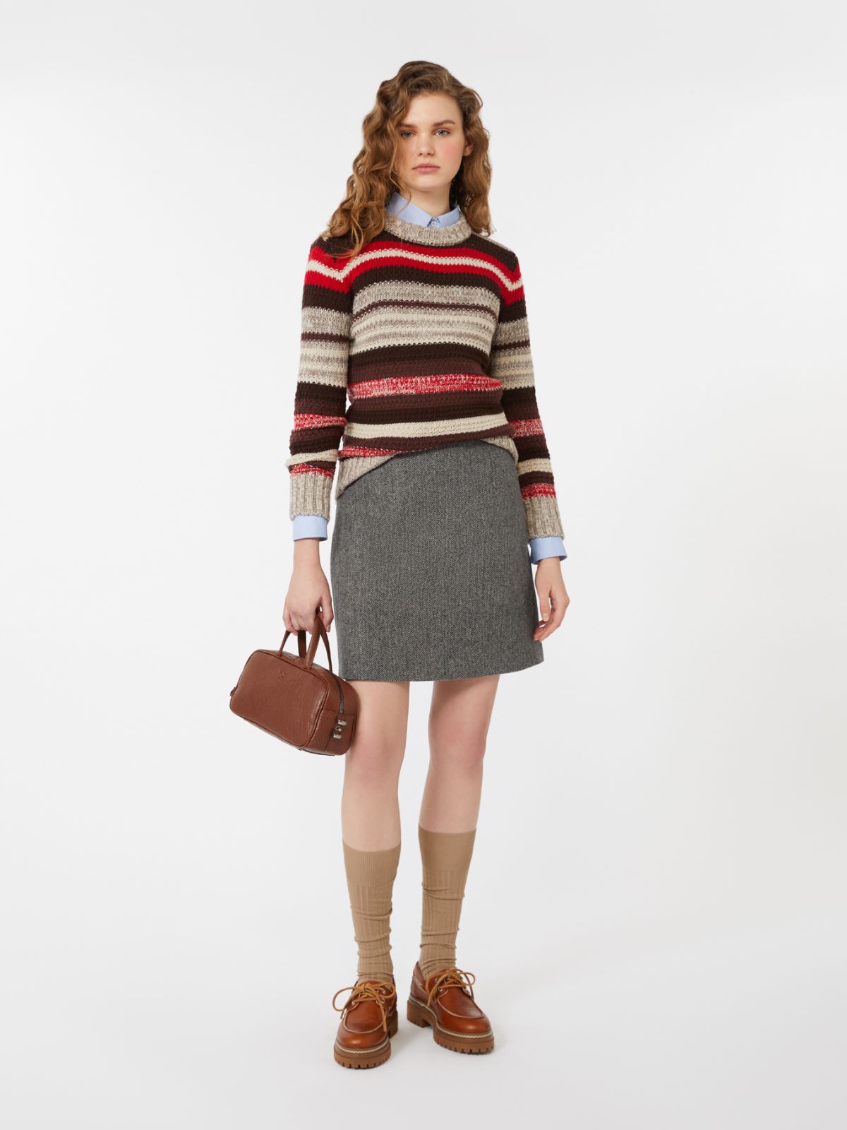 Ribbed wool knit jumper - RED - Weekend