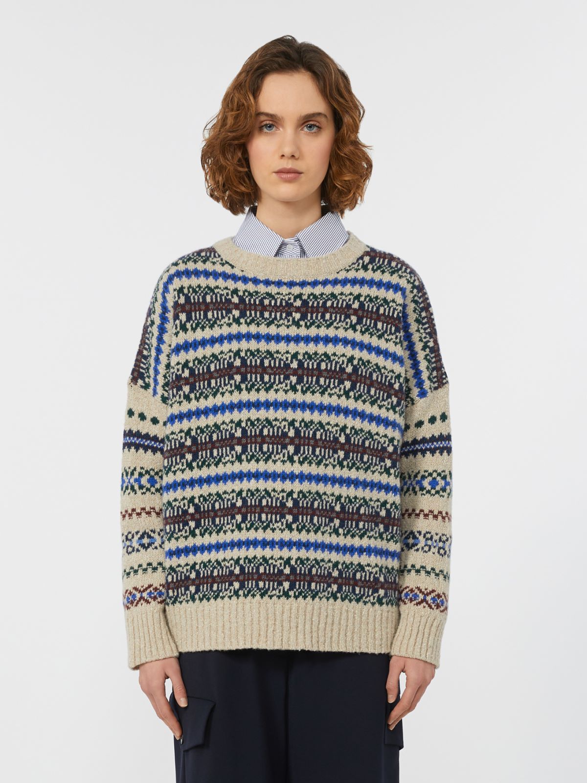 Wool tweed jumper - ECRU - Weekend - 2