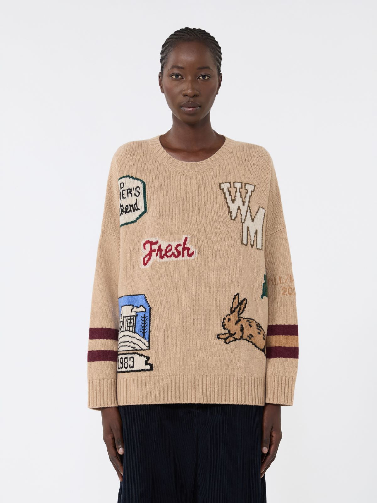 Wool knit oversized jumper - BEIGE - Weekend - 2