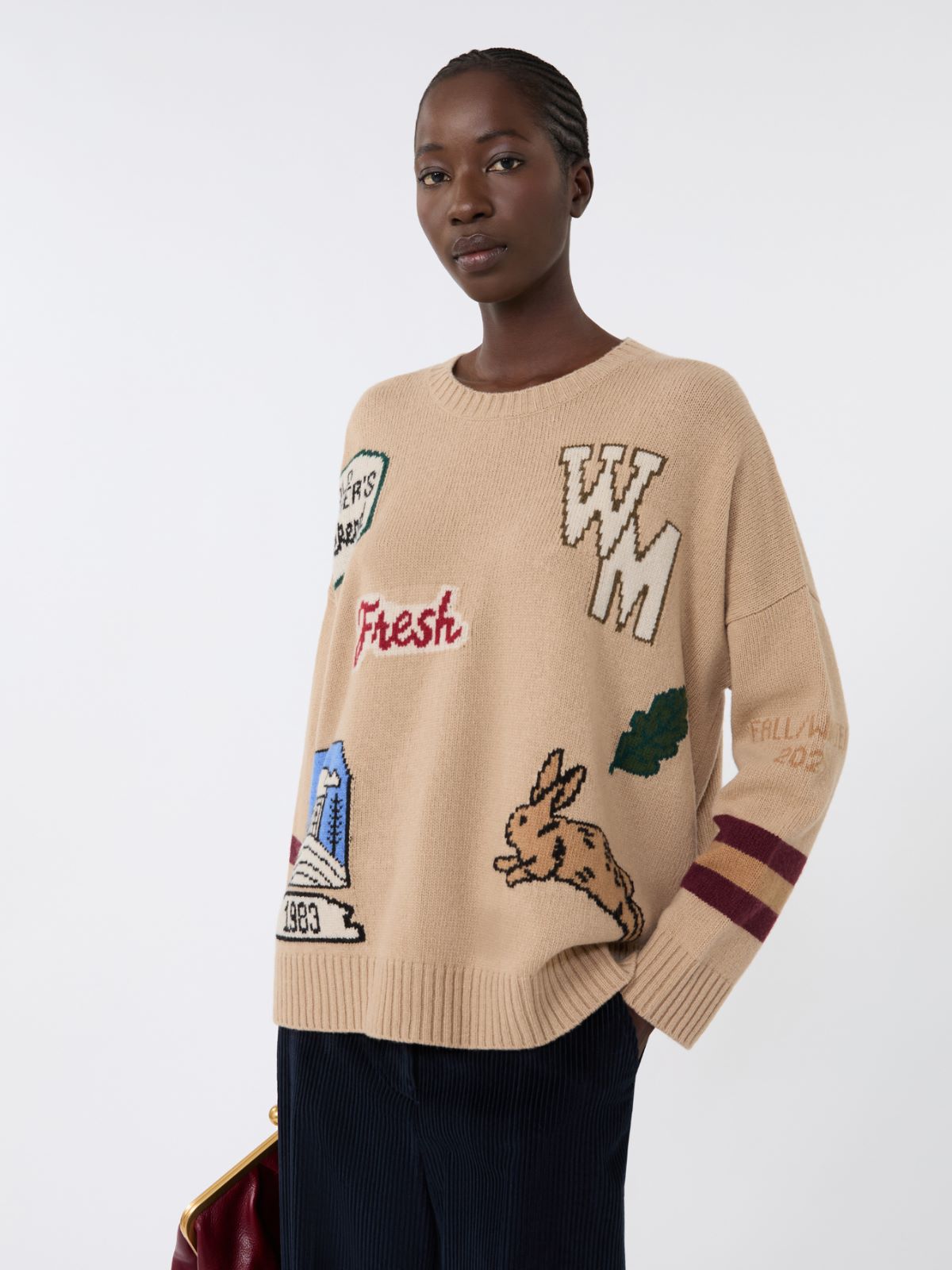 Wool knit oversized jumper - BEIGE - Weekend - 4