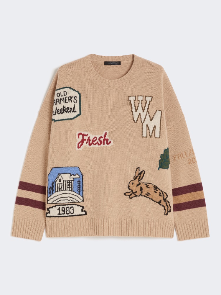Wool knit oversized jumper - BEIGE - Weekend - 6