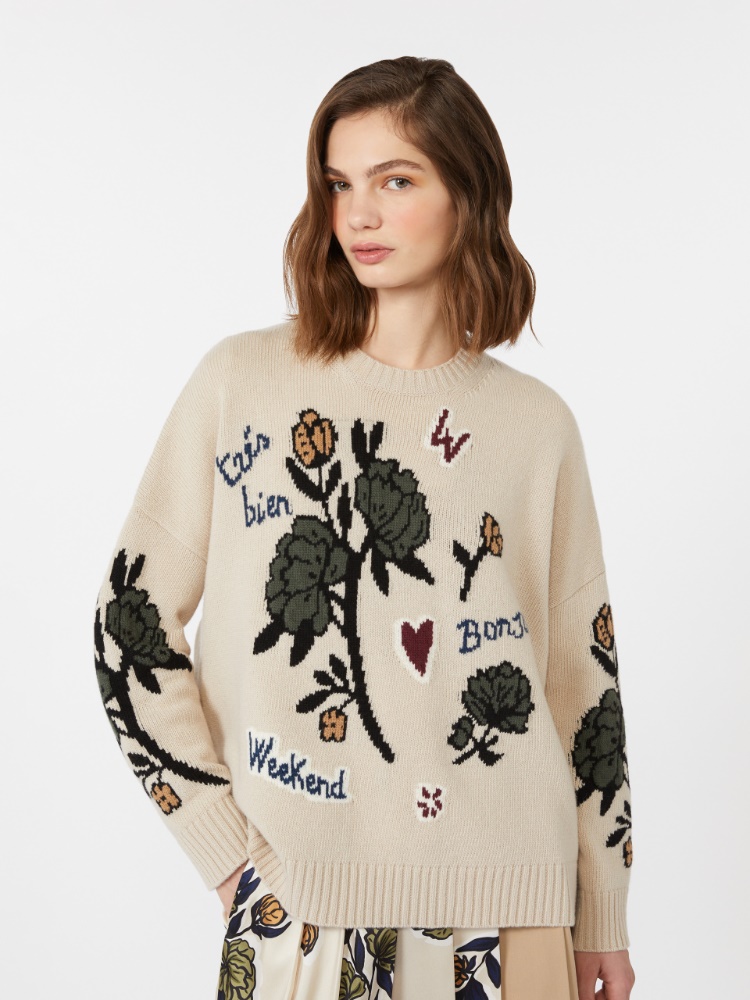Wool knit oversized jumper - ECRU - Weekend