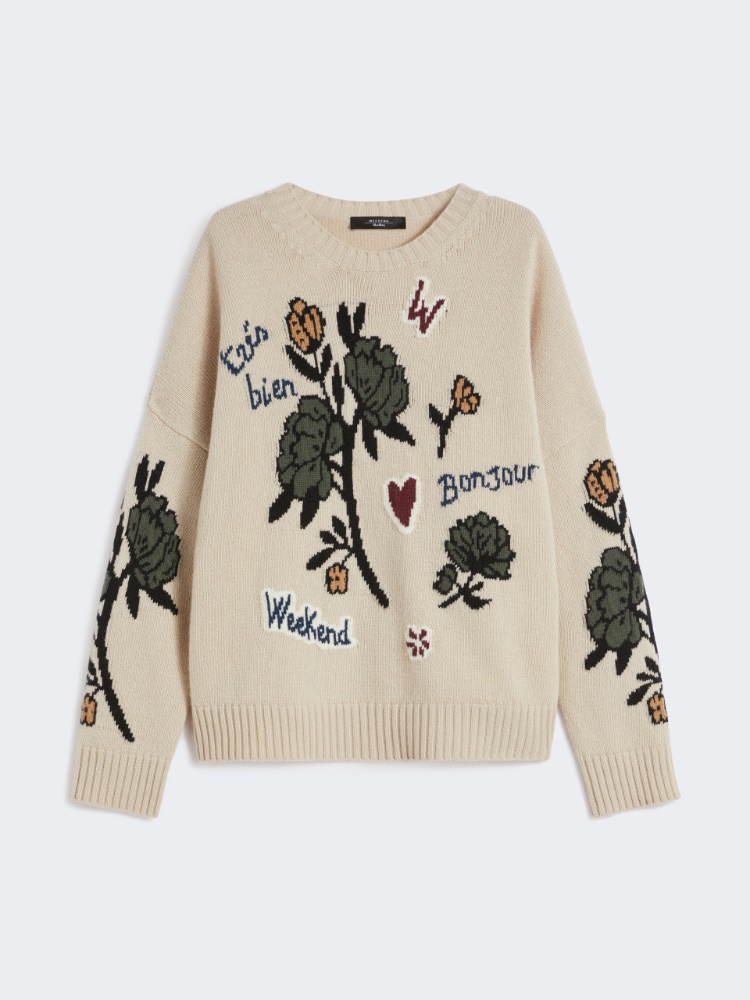 Wool knit oversized jumper - ECRU - Weekend - 2