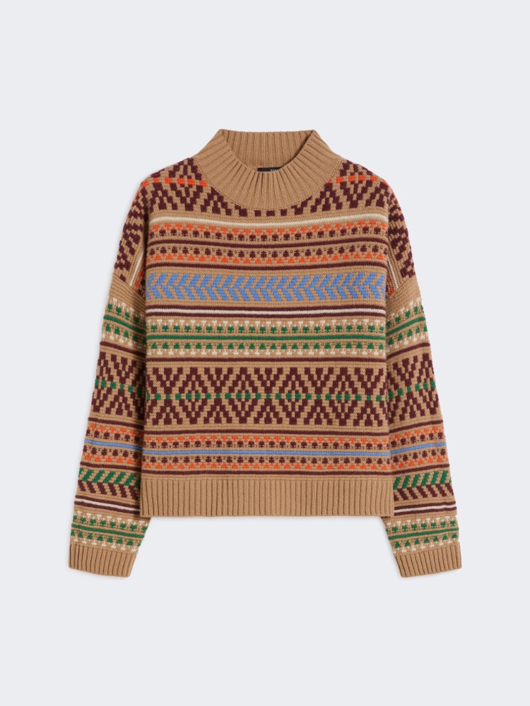 Wool jacquard jumper - CAMEL - Weekend - 2