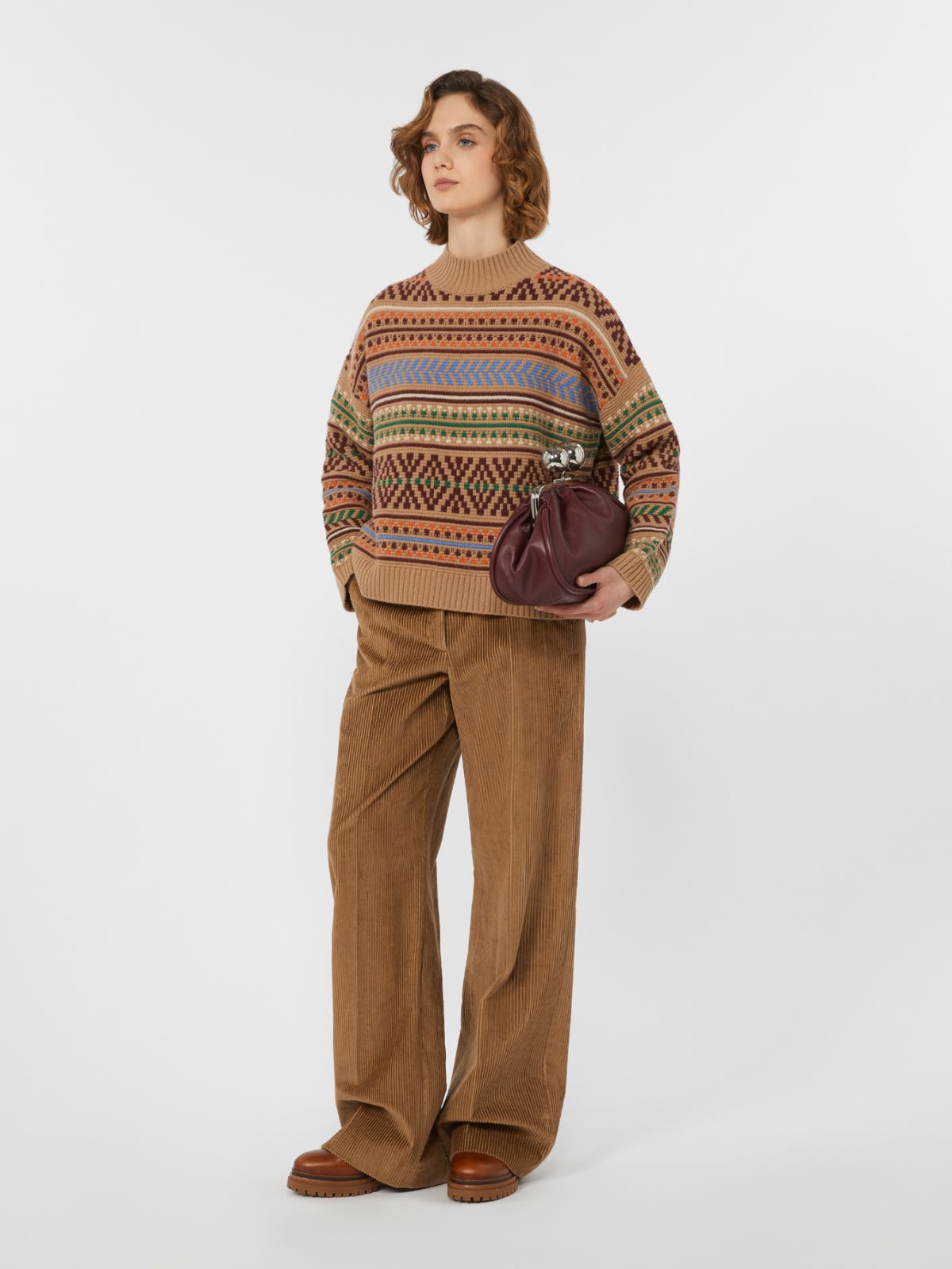 Wool jacquard jumper - CAMEL - Weekend