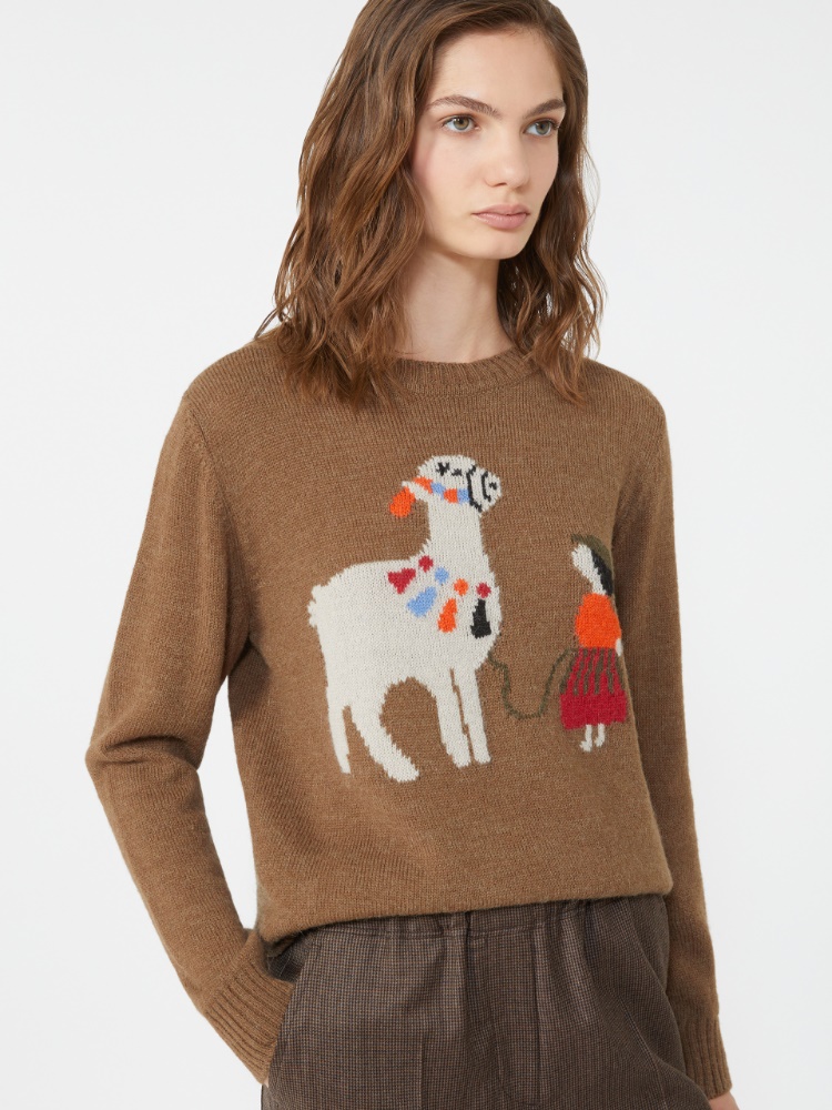 Alpaca and wool jumper - HAZELNUT BROWN - Weekend