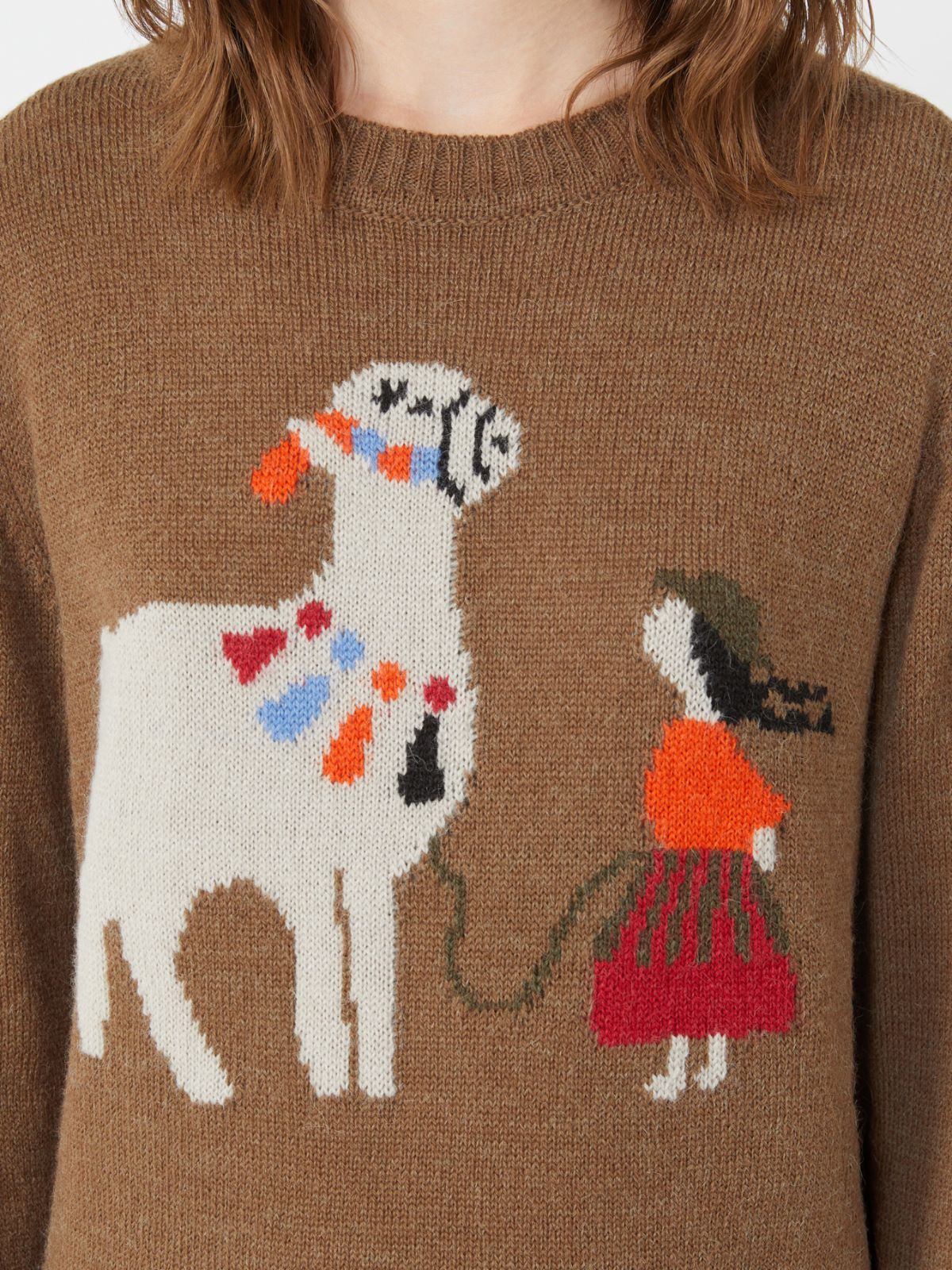 Alpaca and wool jumper - HAZELNUT BROWN - Weekend - 5