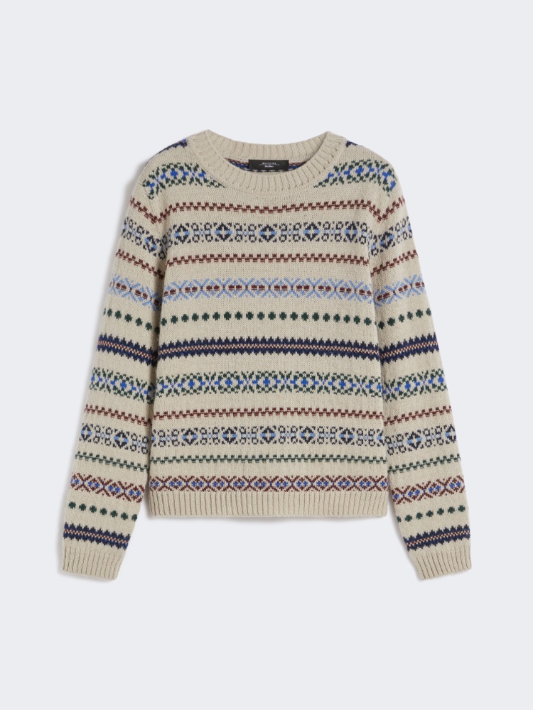 Wool and alpaca jacquard jumper - ECRU - Weekend - 2