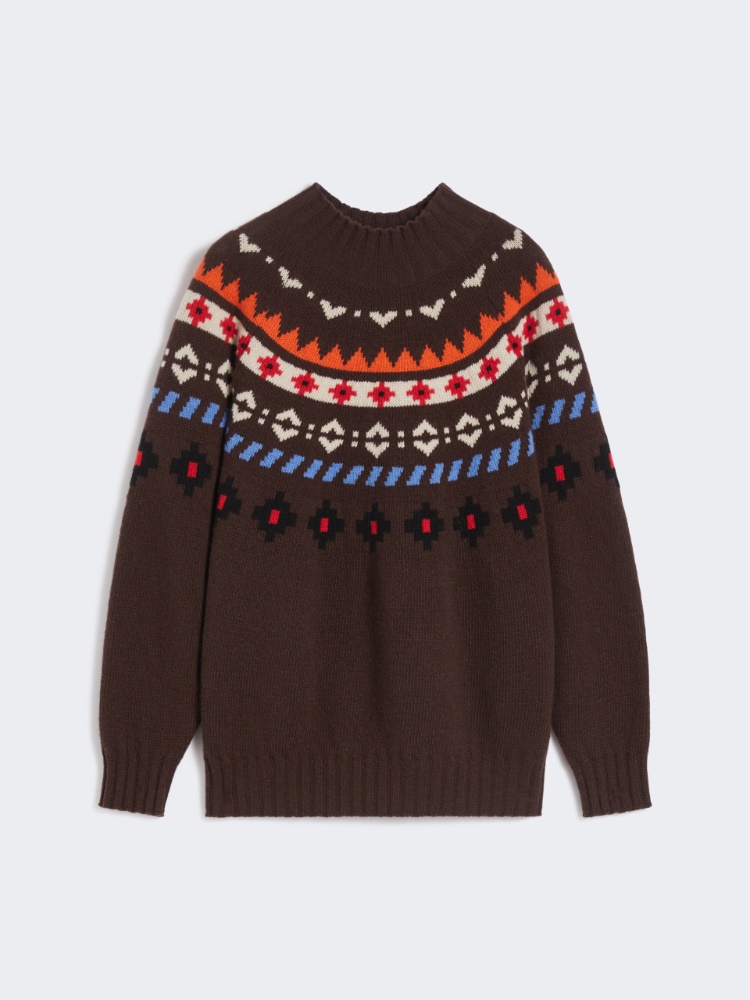 Wool jacquard jumper - CHOCOLATE - Weekend - 2
