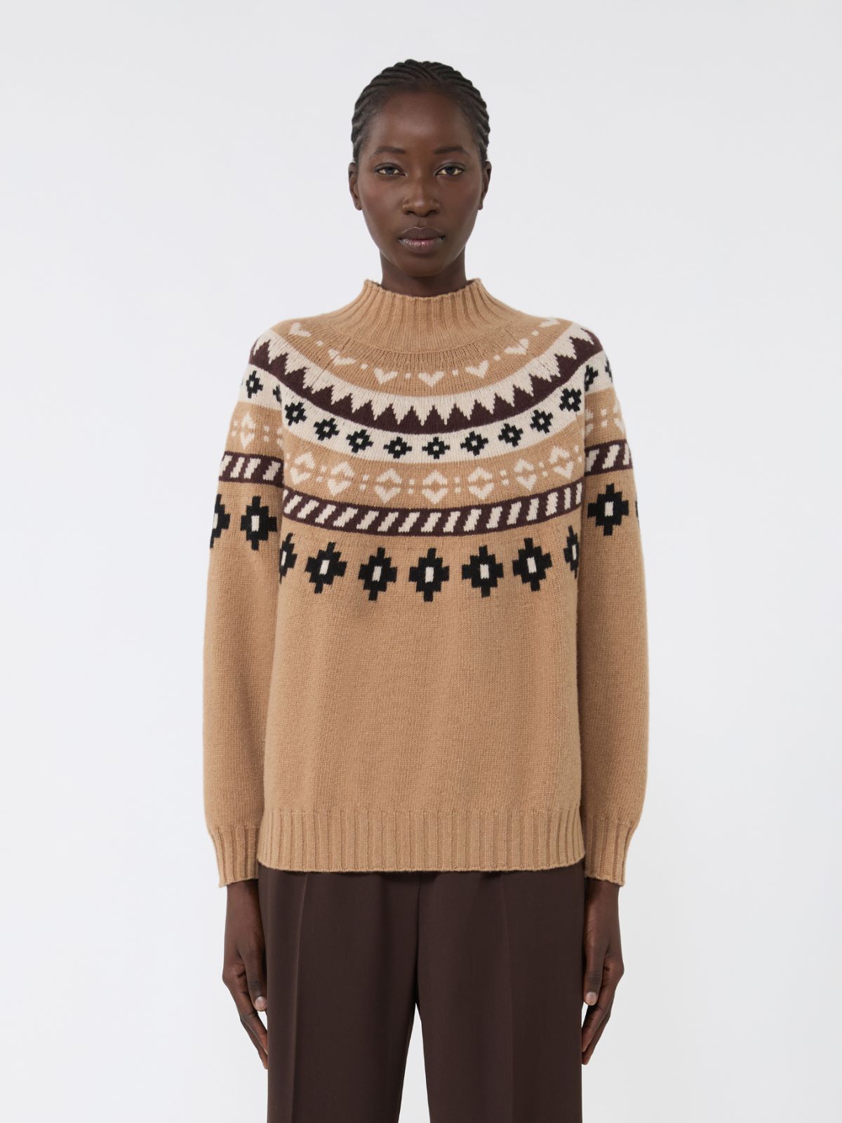 Wool jacquard jumper - CAMEL - Weekend - 2