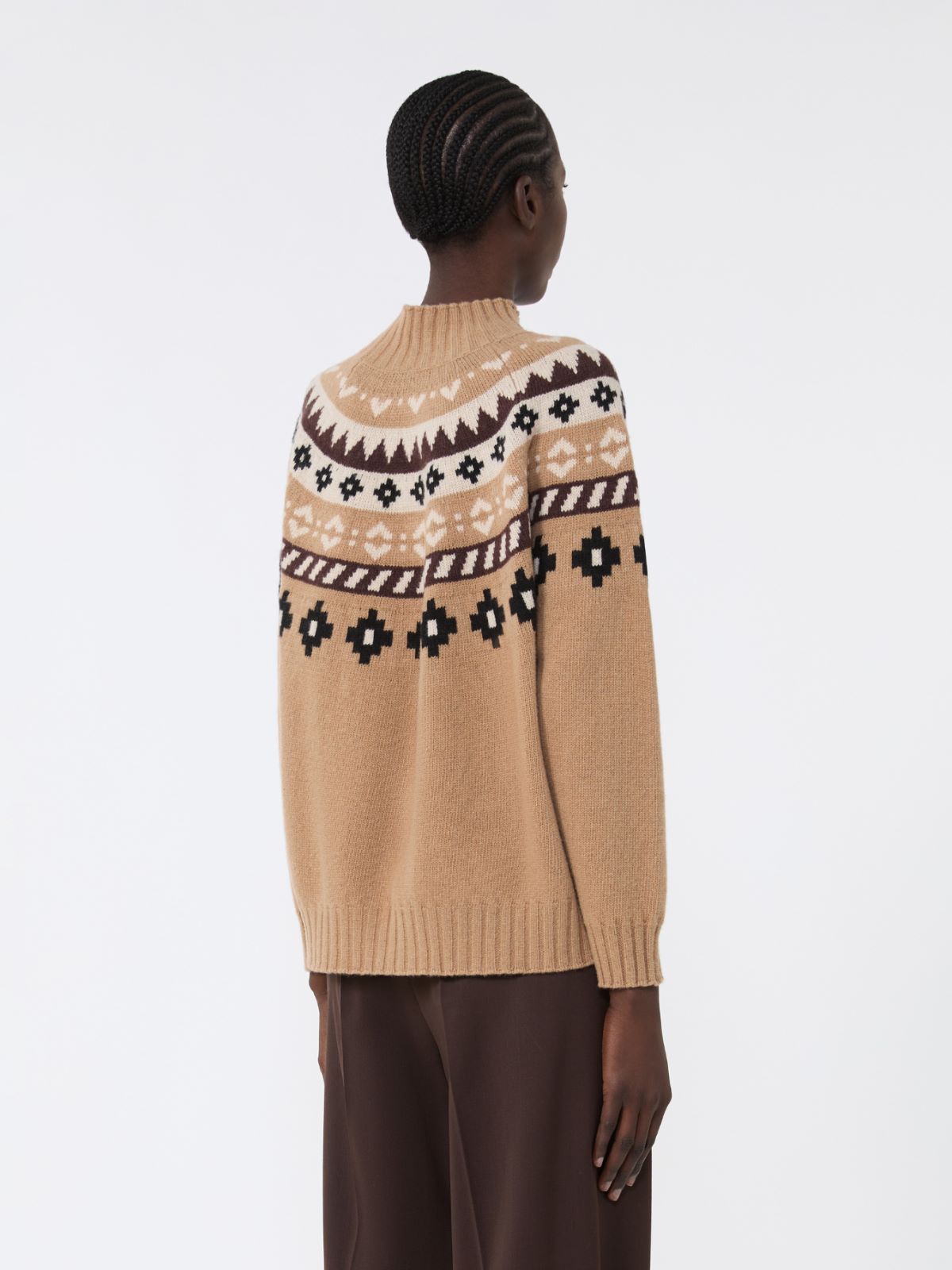 Wool jacquard jumper - CAMEL - Weekend - 3