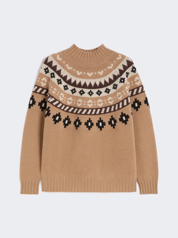 Wool jacquard jumper - CAMEL - Weekend