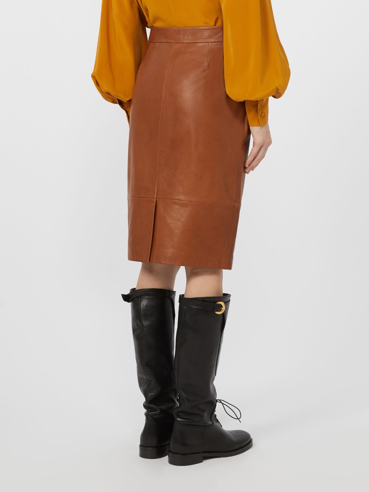Nappa leather skirt - TOBACCO - Weekend - 3