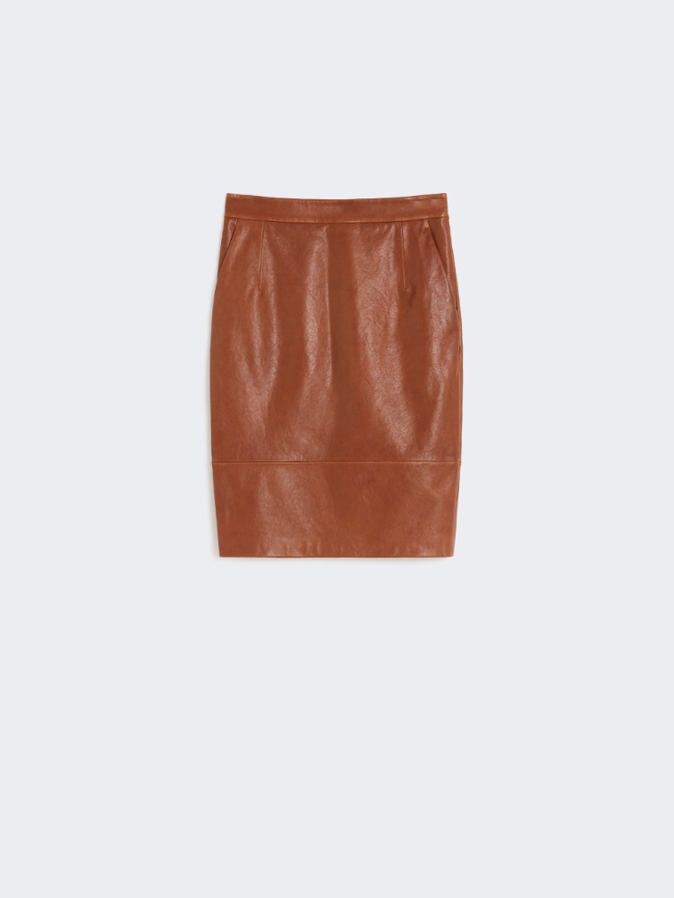 Nappa leather skirt - TOBACCO - Weekend - 5