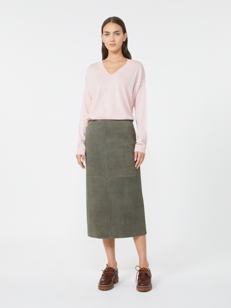 Suede skirt - KAKI - Weekend