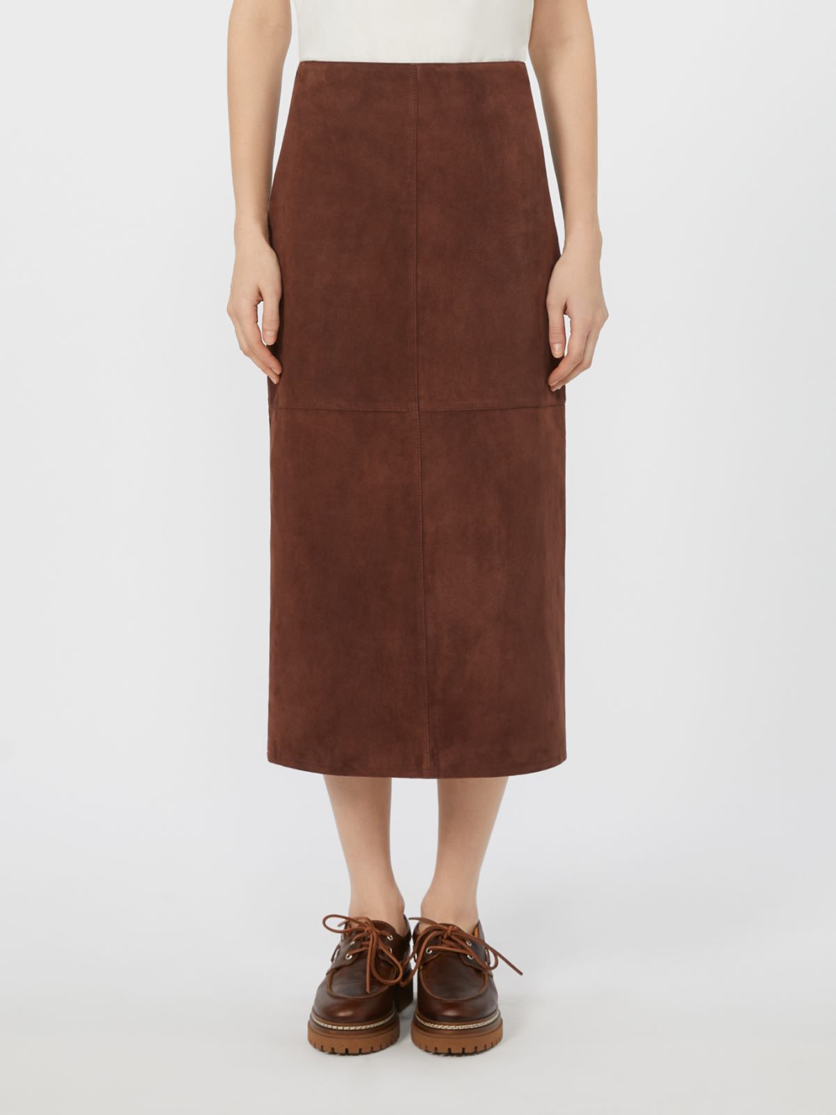 Suede skirt - WINE-COLOURED - Weekend - 2