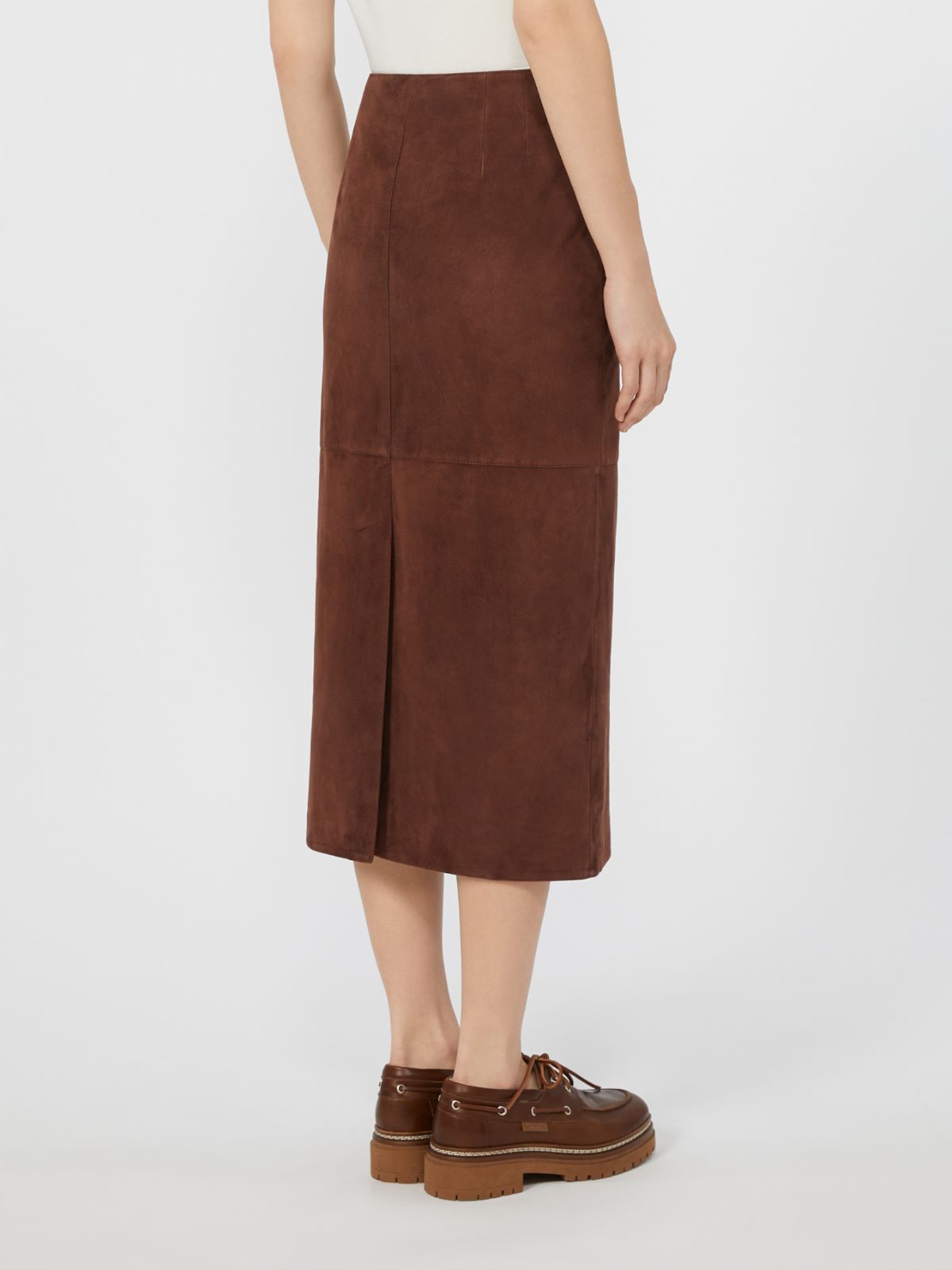 Suede skirt - WINE-COLOURED - Weekend - 3