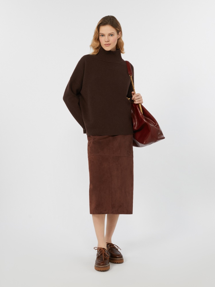 Suede skirt - WINE-COLOURED - Weekend