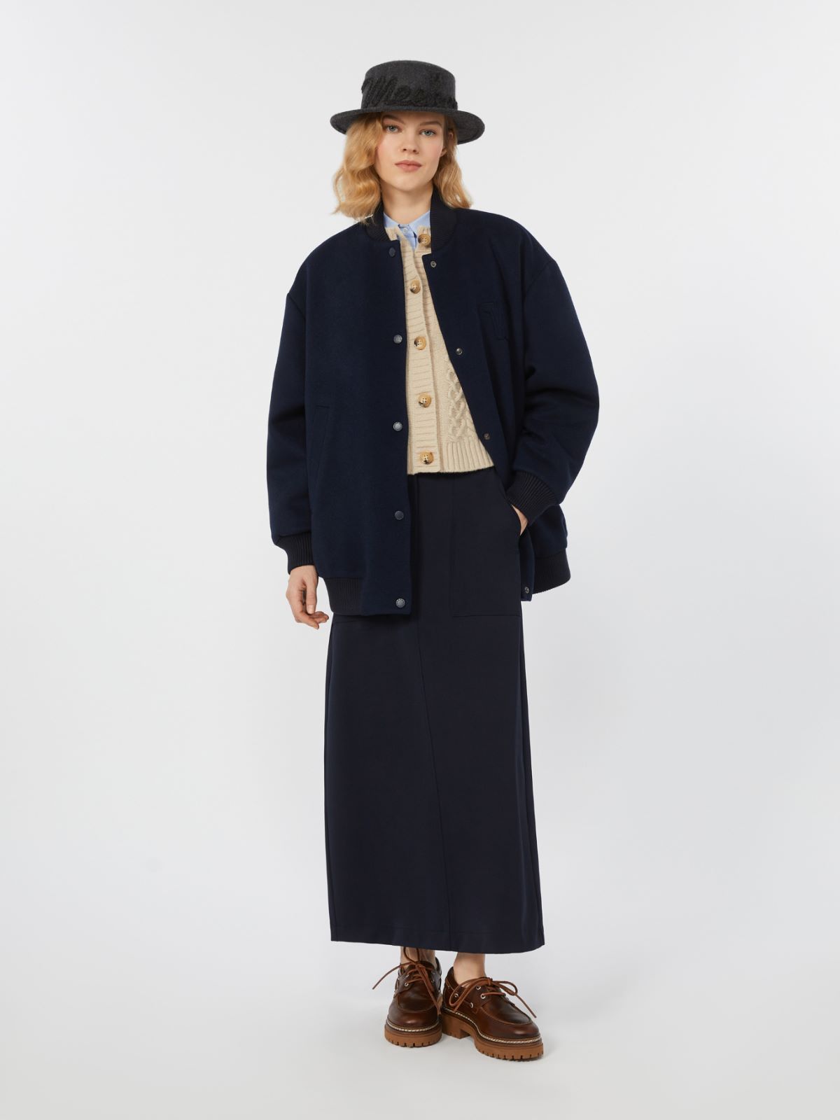 Double wool bomber jacket - NAVY - Weekend