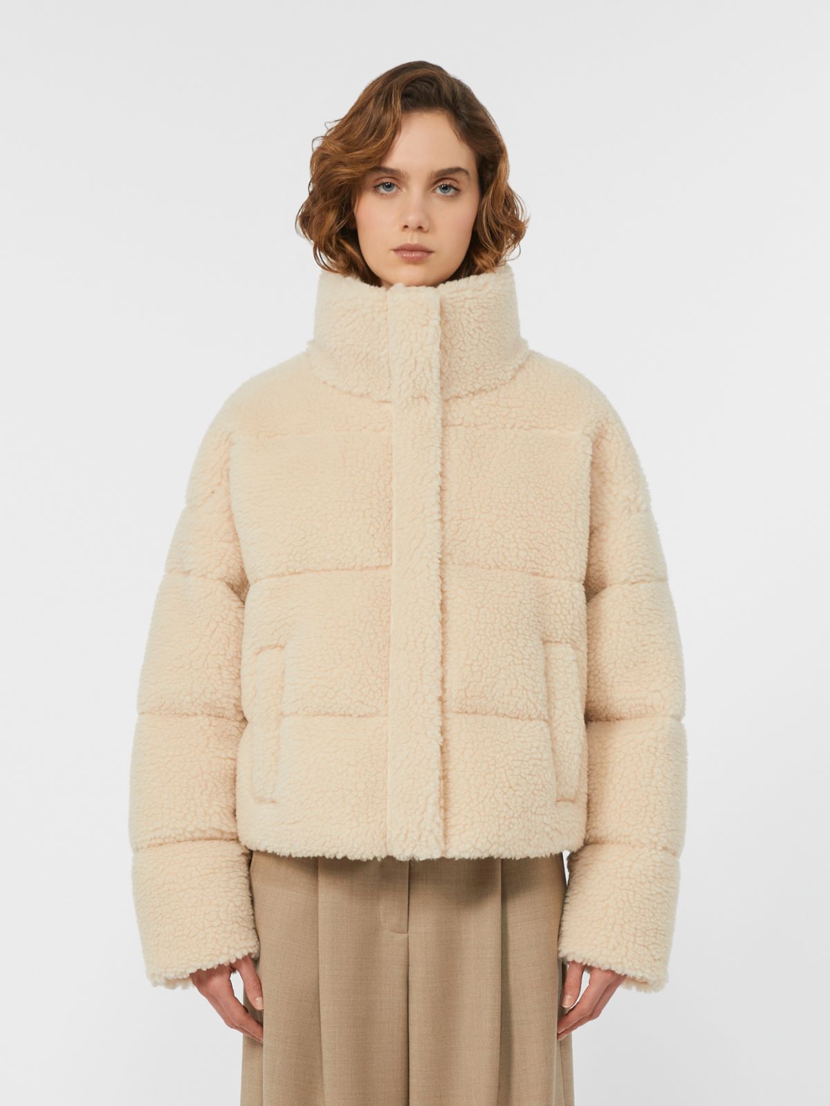 Cropped wool down jacket - IVORY - Weekend - 2