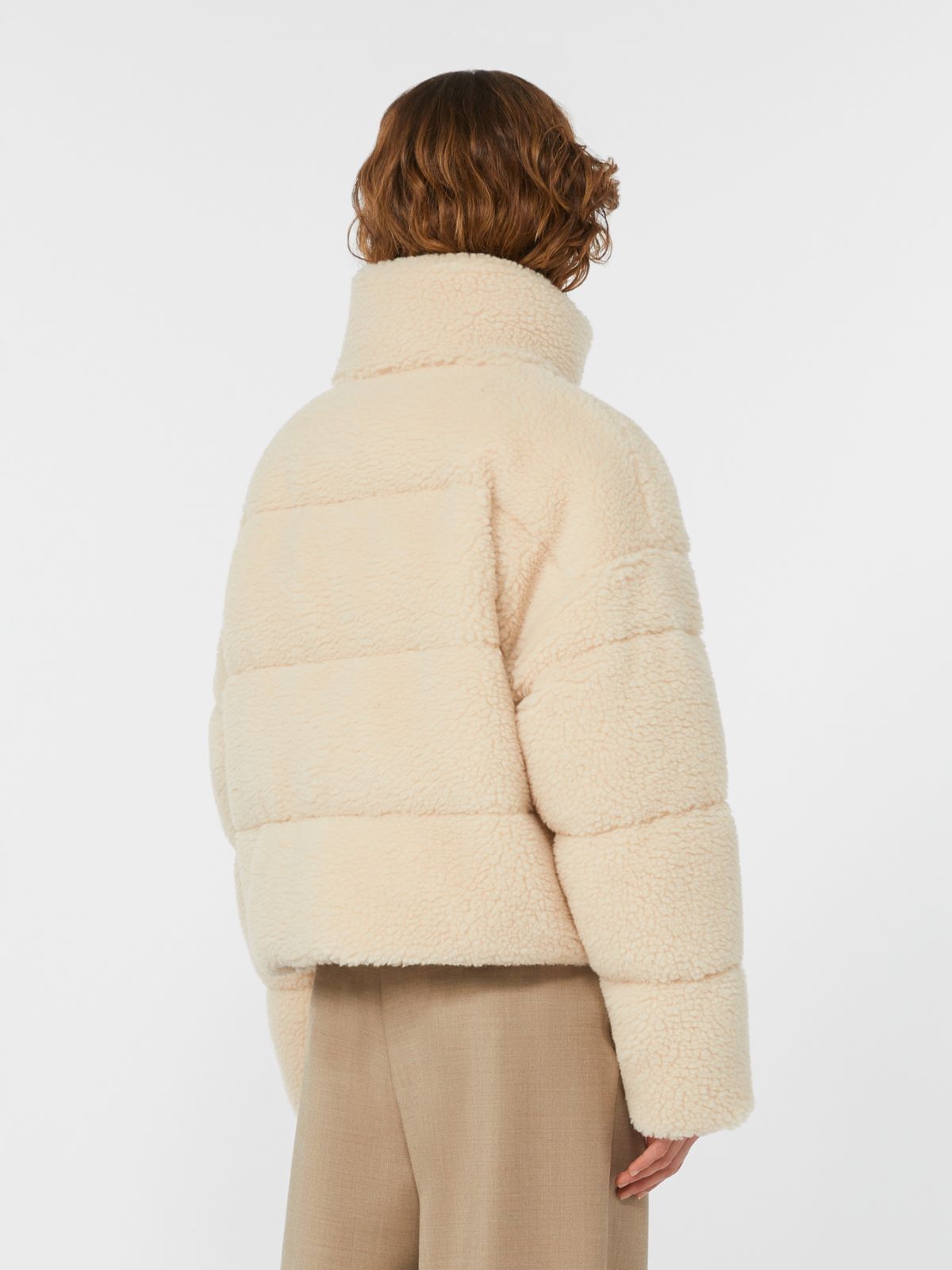 Cropped wool down jacket - IVORY - Weekend - 3