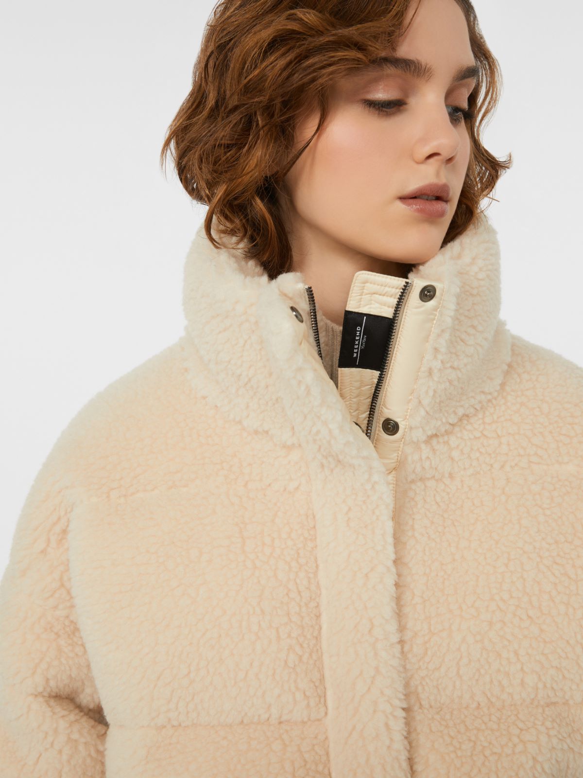 Cropped wool down jacket - IVORY - Weekend - 4