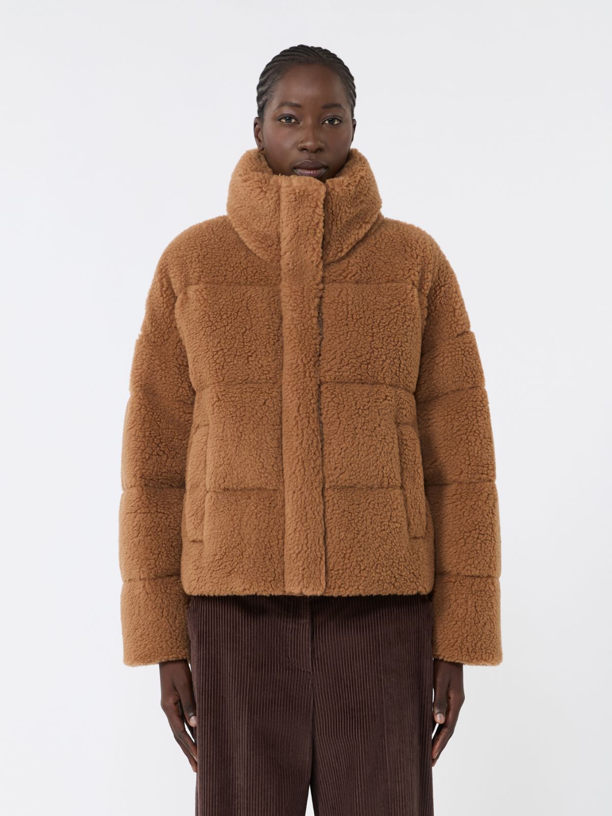 Cropped wool down jacket - CAMEL - Weekend - 2