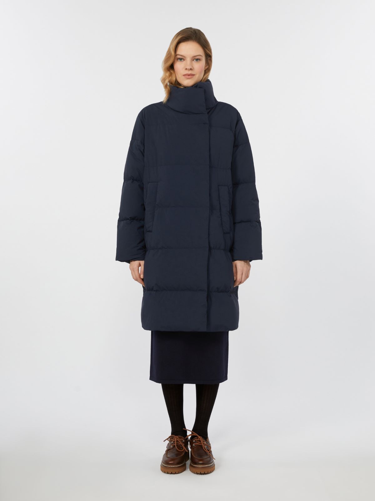 Water-repellent technical canvas down jacket - NAVY - Weekend - 2