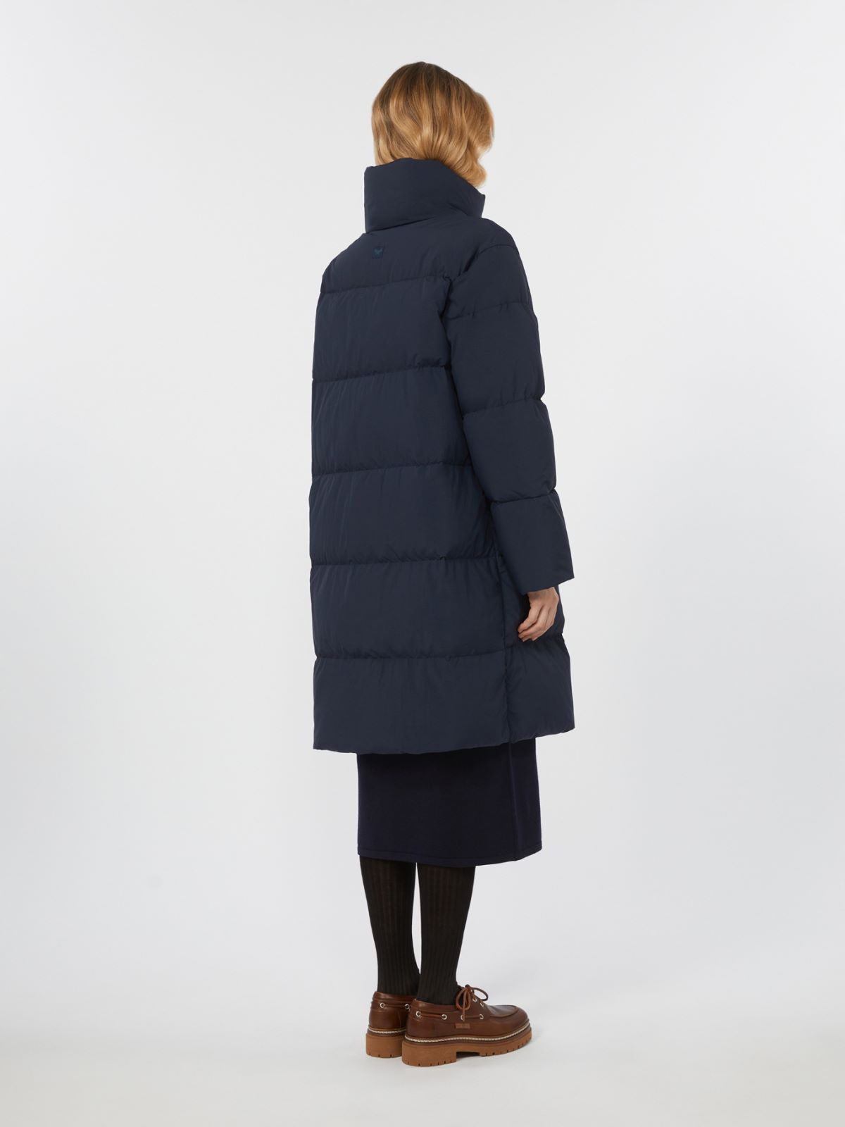 Water-repellent technical canvas down jacket - NAVY - Weekend - 3