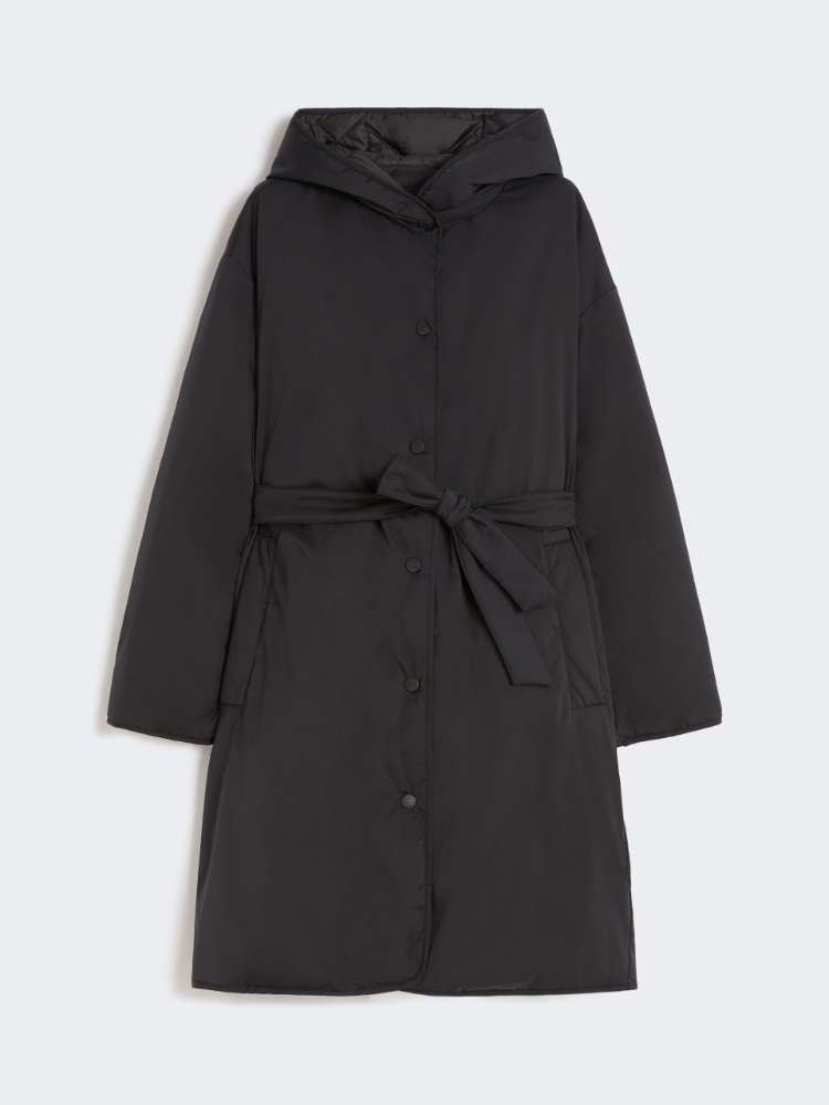 Reversible robe coat in water-repellent twill - BLACK - Weekend - 2