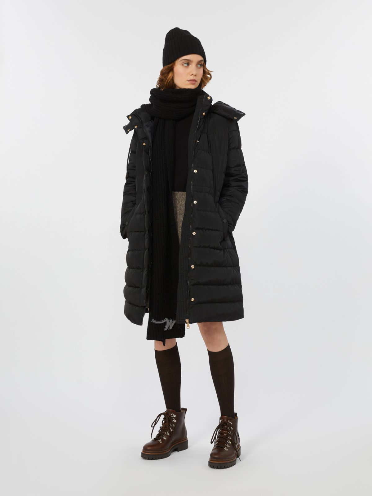 Slim-fit down jacket in water-repellent taffeta - BLACK - Weekend