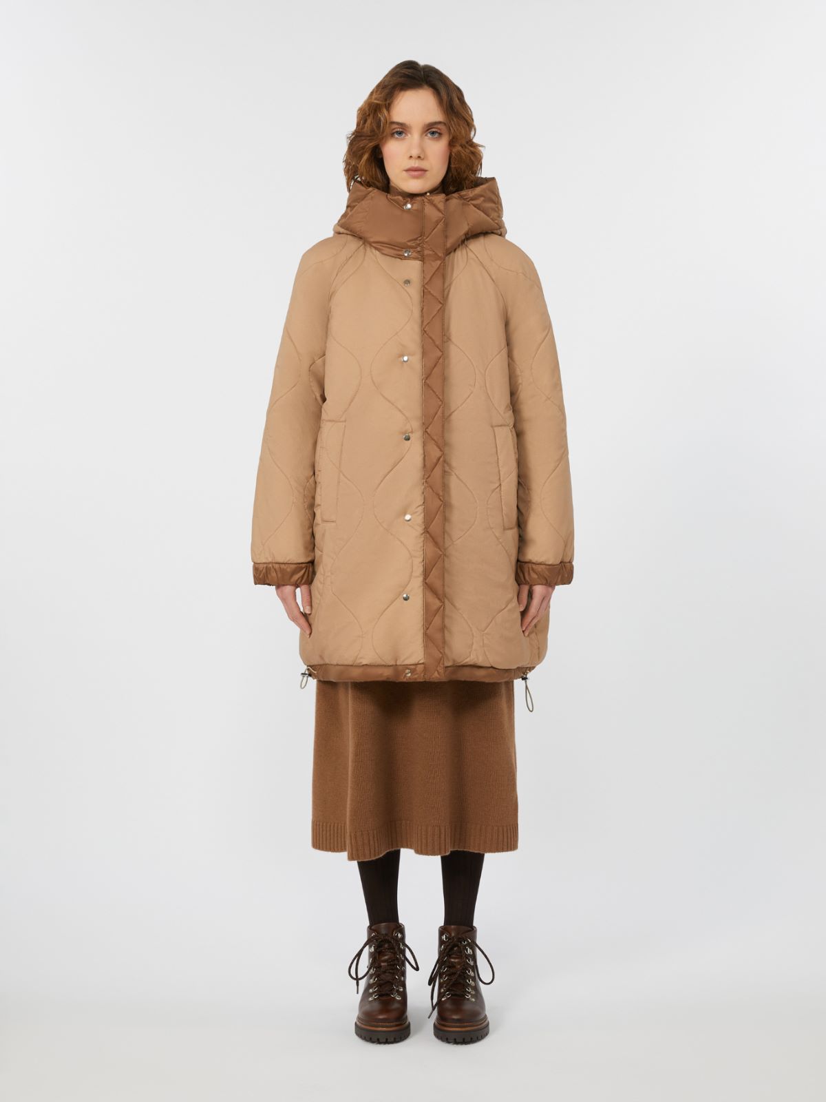 Reversible parka in water-resistant canvas - HAZELNUT BROWN - Weekend - 4