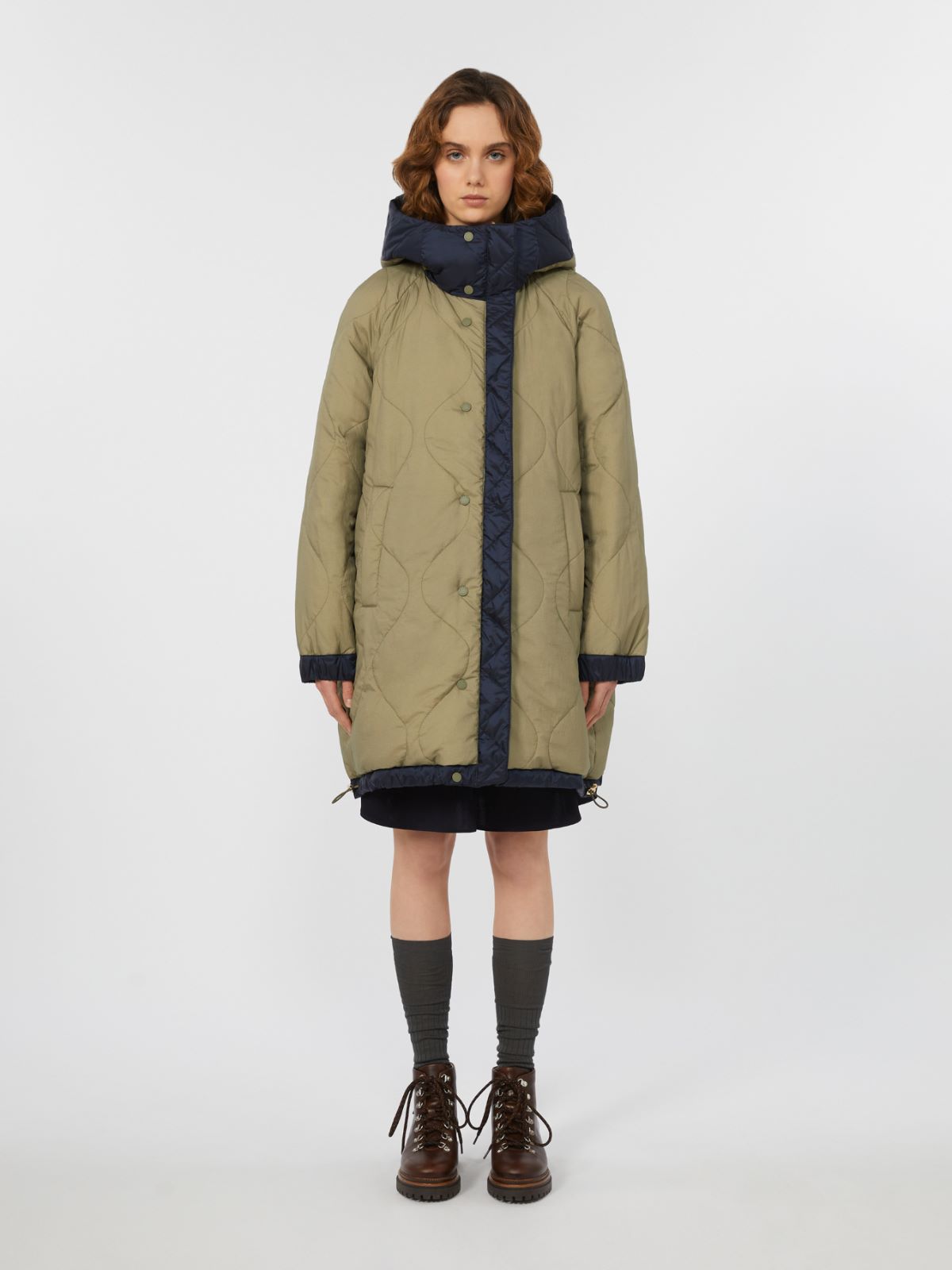 Reversible parka in water-resistant canvas - NAVY - Weekend - 4