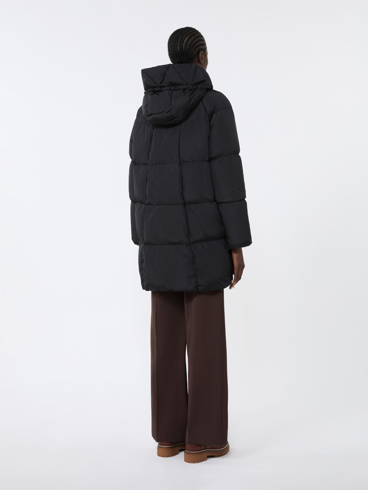 Midi parka in water-repellent taffeta - BLACK - Weekend - 3
