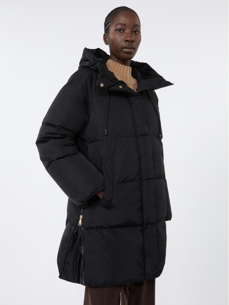 Midi parka in water-repellent taffeta - BLACK - Weekend