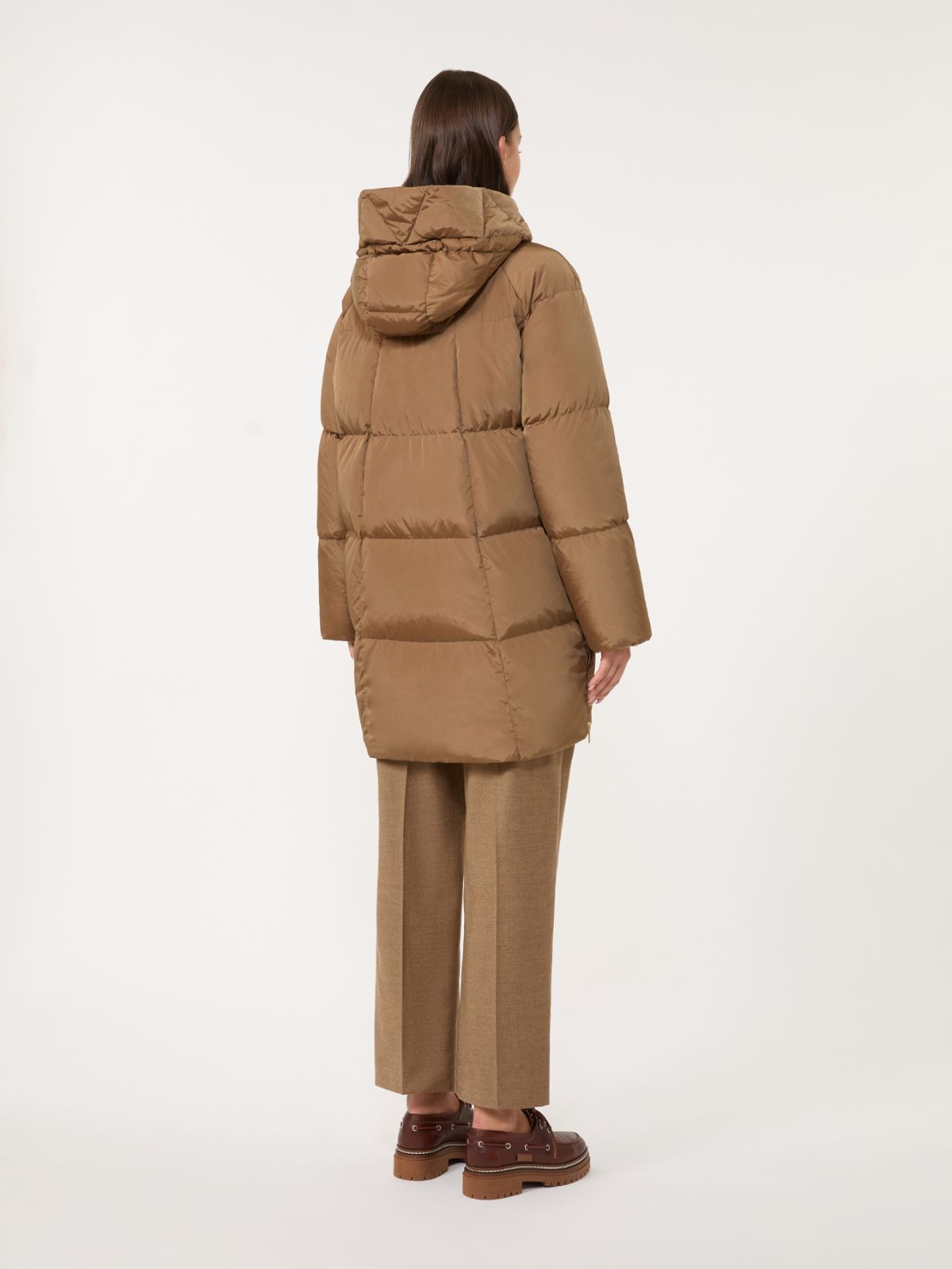 Midi parka in water-repellent taffeta - HAZELNUT BROWN - Weekend - 3