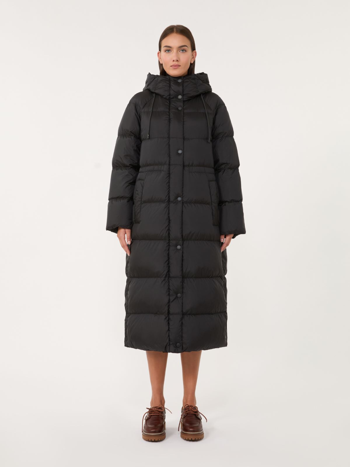 Reversible down jacket in water-repellent canvas - BLACK - Weekend - 2