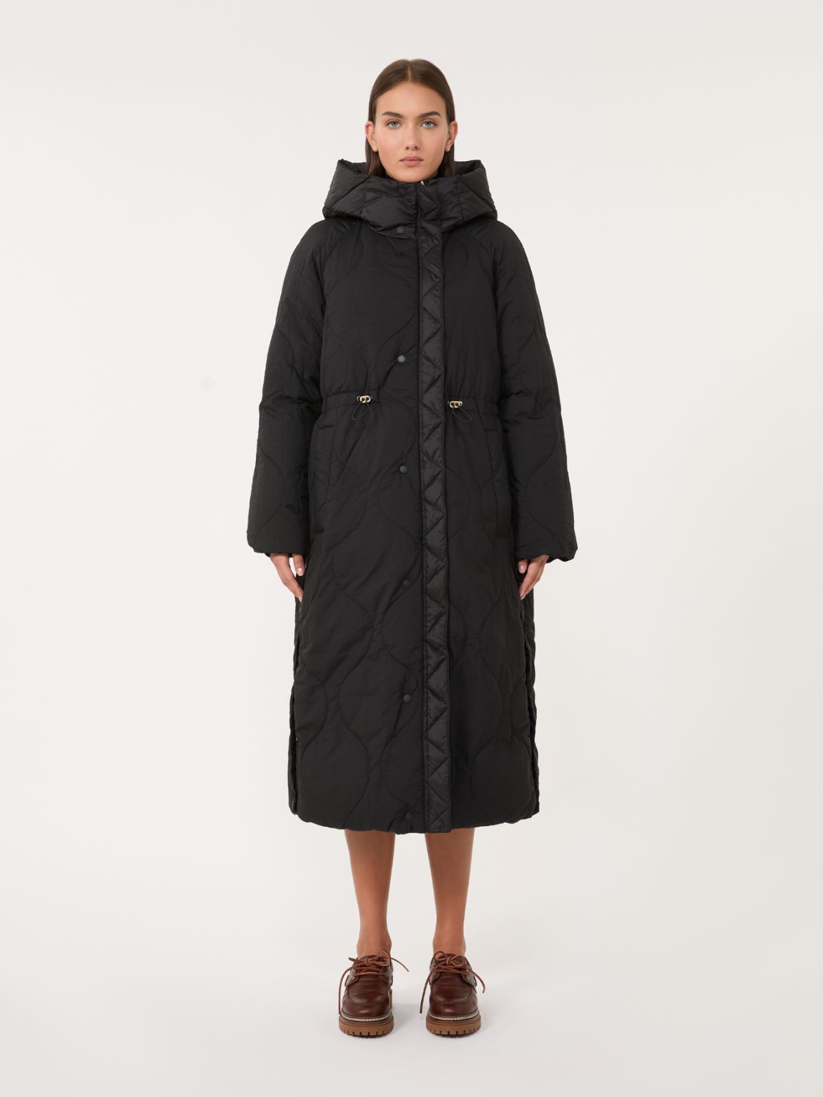 Reversible down jacket in water-repellent canvas - BLACK - Weekend - 4
