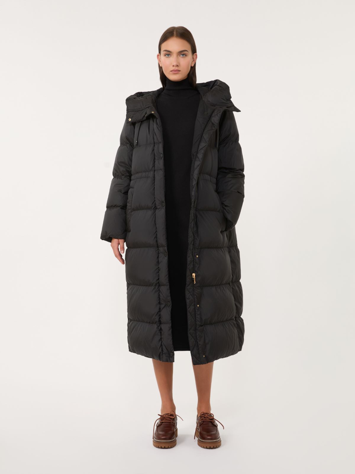 Reversible down jacket in water-repellent canvas - BLACK - Weekend