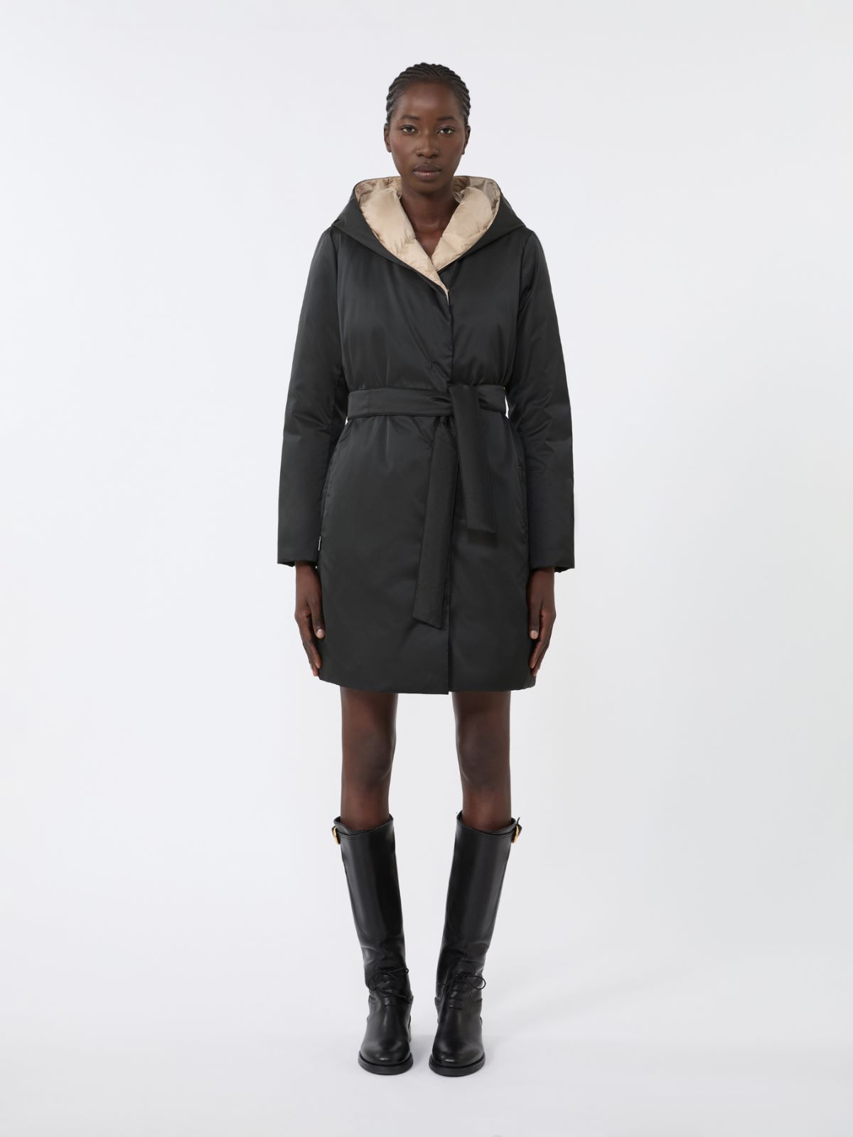 Reversible down jacket in water-repellent fabric - BLACK - Weekend - 2