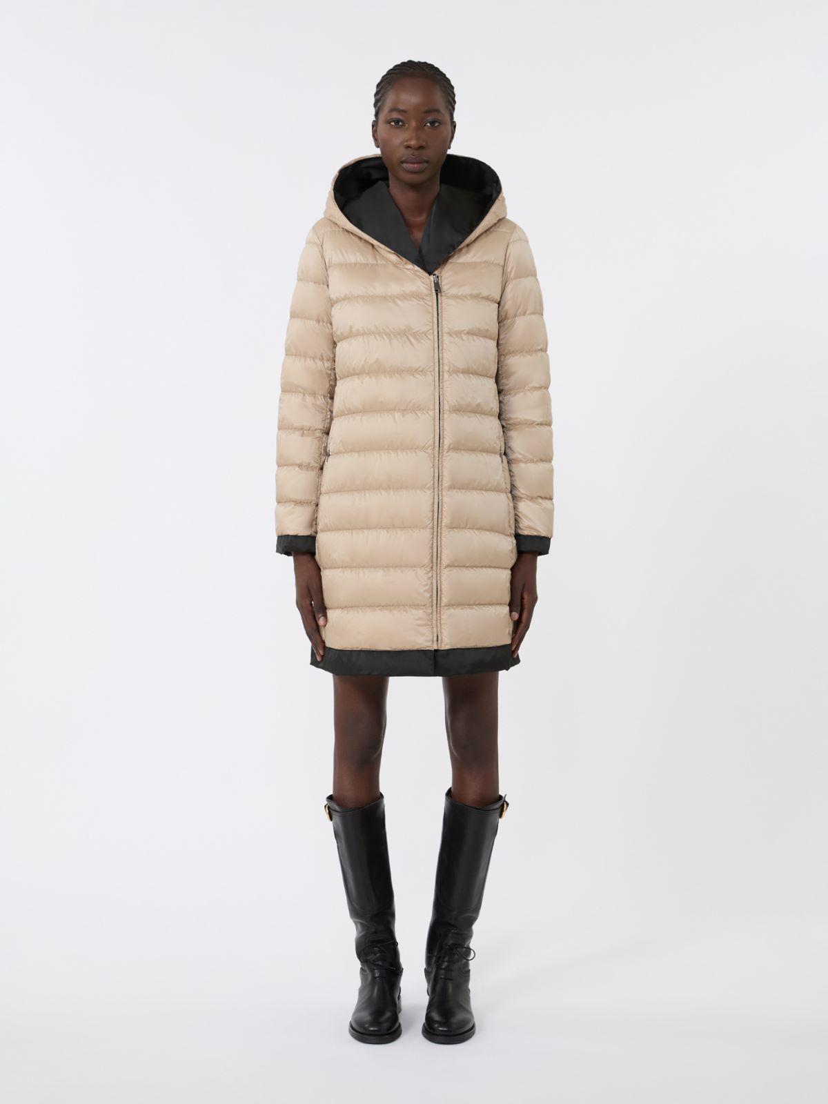 Reversible down jacket in water-repellent fabric - BLACK - Weekend - 5