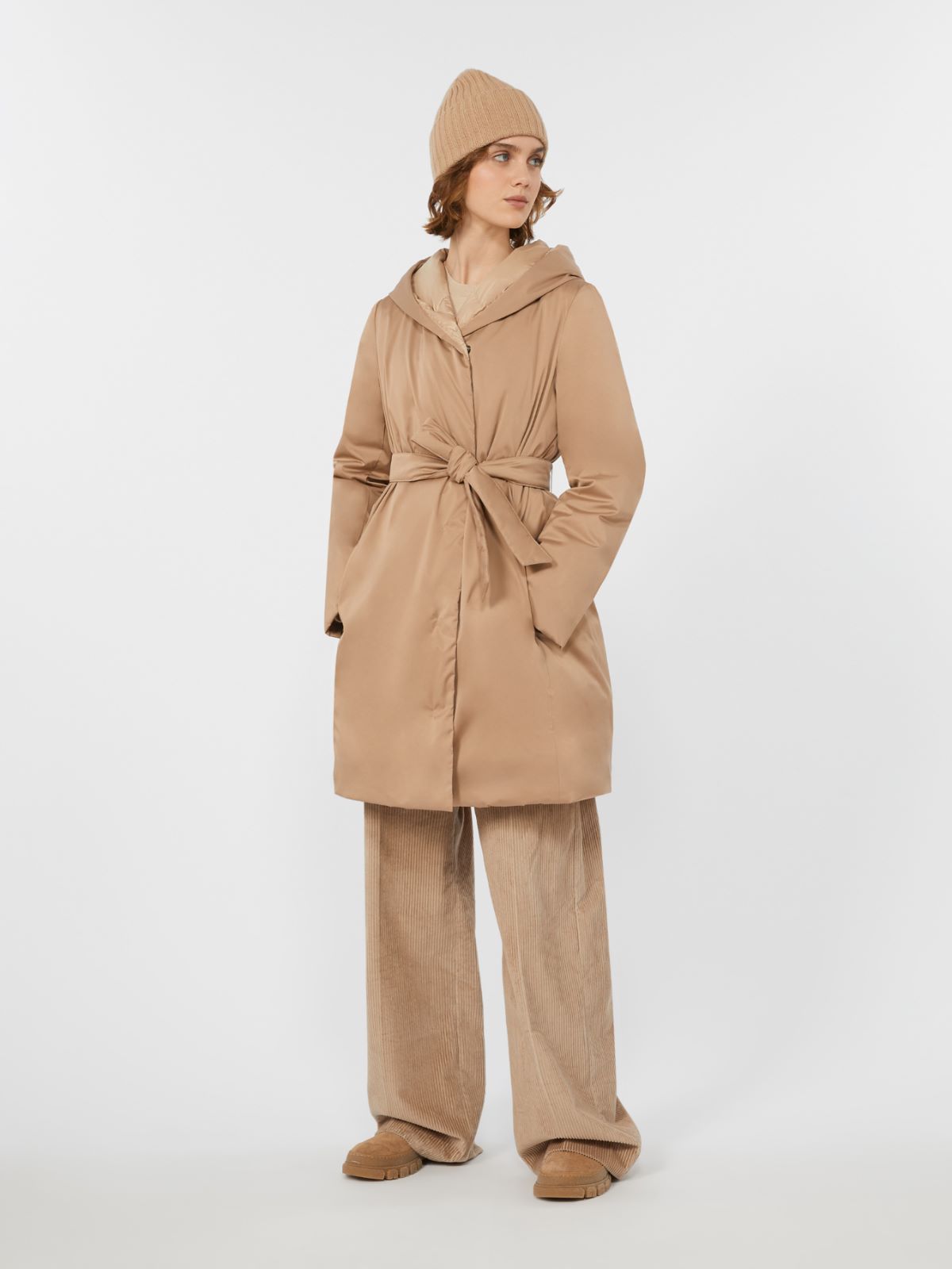 Reversible down jacket in water-repellent fabric - BISCUIT - Weekend