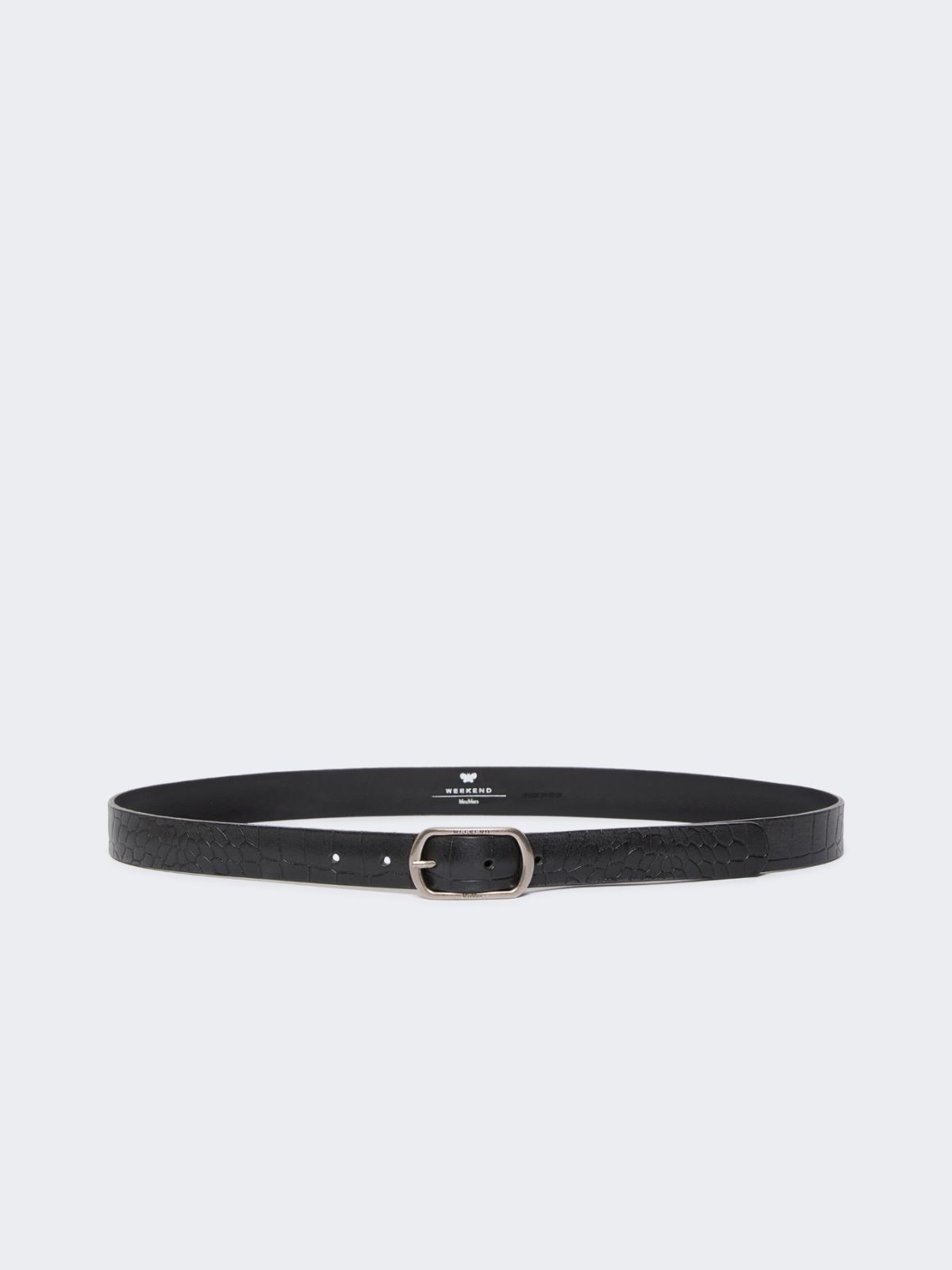 Crocodile-print leather belt - BLACK - Weekend