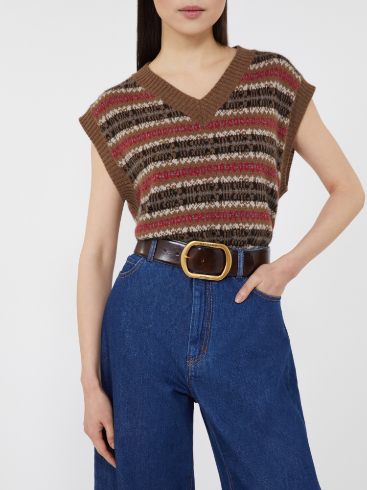 Leather belt - DARK BROWN - Weekend - 5